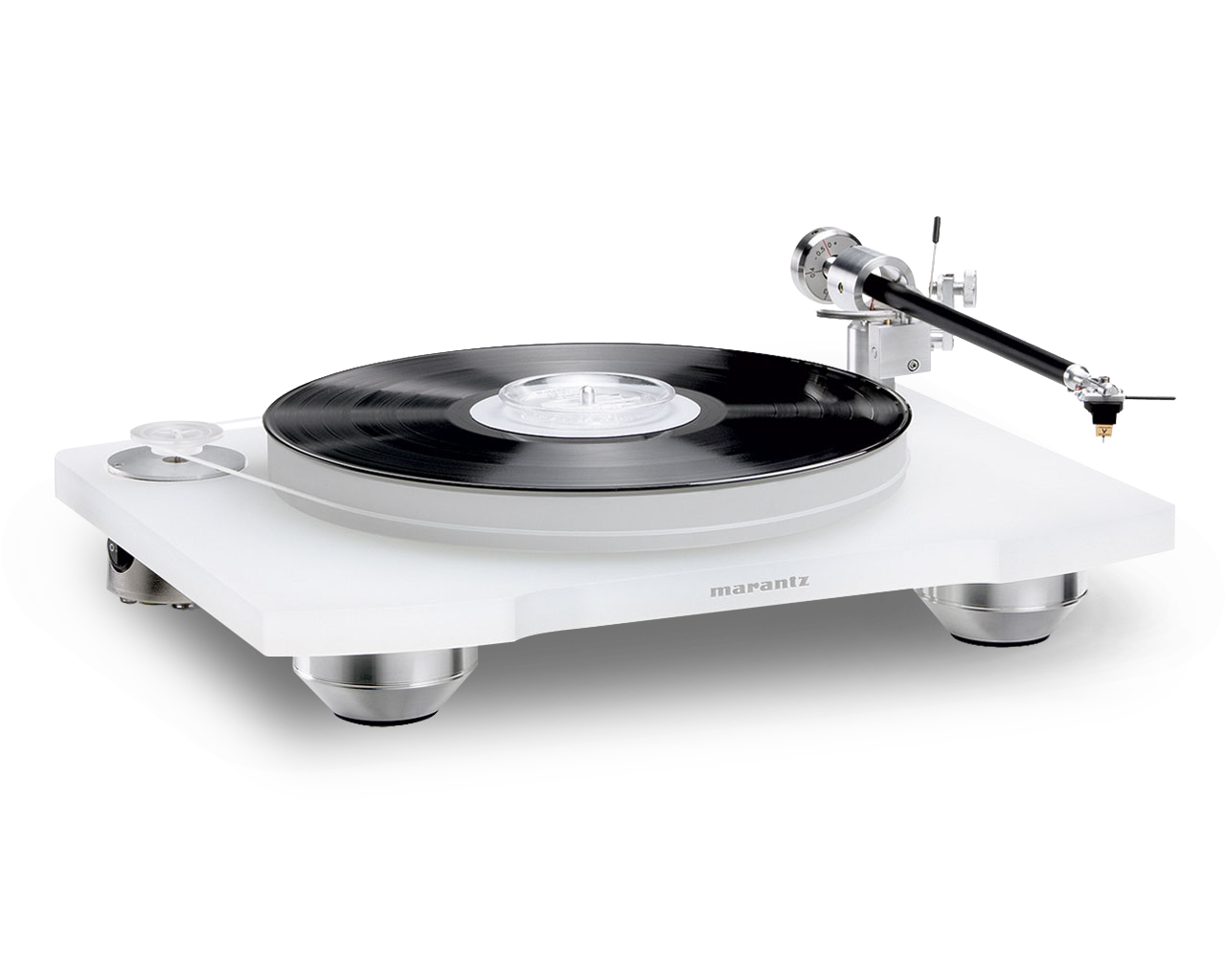 Gramofon Marantz TT-15S1 z řady Premium s akrylovým šasim, plstěným talířem a přenoskou v ebenovém tělese