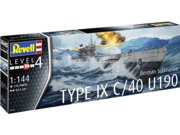 Revell - Německá ponorka Type IX C/40 (U190), Plastic ModelKit ponorka 05167, 1/144