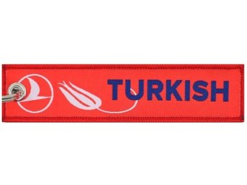 MegaKey - Anhänger „Turkish Airlines“- doppelseitig, gestickt, 13 x 3 cm