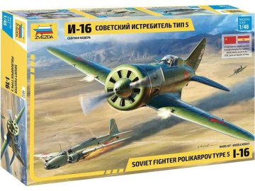 Zvezda - Polikarpov I-16 Type V Soviet Fighter, Model Kit letadlo 4832, 1/48