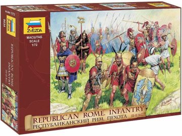Zvezda - figurky římská pěchota, III. - II. století př.n.l., Model Kit 8034, 1/72, SLEVA 50%