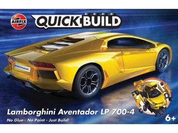 Airfix - Lamborghini Aventador, žlutý, Quick Build auto J6026