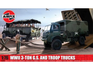 Airfix - WWII 3-ton 4x4 General Service & Troop Trucks, Classic Kit military A03306A, 1/76