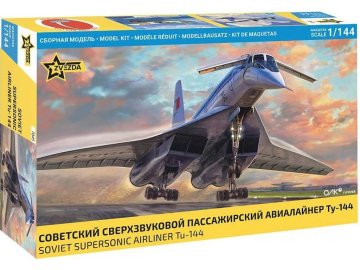Zvezda - Tu-144 Supersonic, civilian aircraft, Model Kit letadlo 7045, 1/144