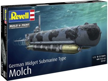 Revell - německá ponorka Midget Type Molch, Plastic ModelKit 05187, 1/72