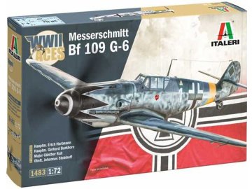 Italeri - Messerschmitt Bf 109 G-2/G-6 Aces, Model Kit letadlo 1483, 1/72