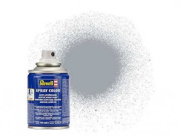 Revell - Barva ve spreji 100 ml - metalická stříbrná (silver metallic), 34190