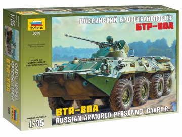 Zvezda - BTR-80A Amphibious Armoured Vehicle, Model Kit 3560, 1/35