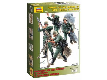 Zvezda - figurky německý minomet s obsluhou, Model Kit 3583, 1/35