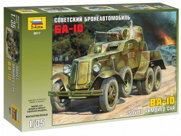 Zvezda - obrněný automobil BA-10, 2. světová válka, Model Kit 3617, 1/35