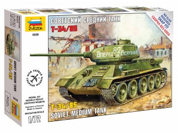 Zvezda - T-34/85, sovětská armáda, Snap Kit 5039, 1/72