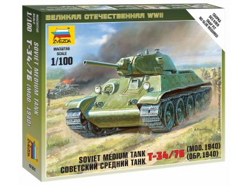 Zvezda - T-34/76, Soviet Army, Wargames (WWII) 6101, 1/100