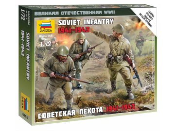 Zvezda - Soviet infantry figures, 1941, Wargames (WWII) 6103, 1/72