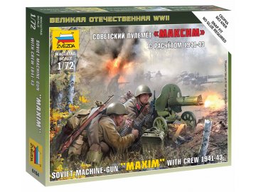 Zvezda - figurky sovětská obsluha kulometu, 1941, Wargames (WWII) 6104, 1/72