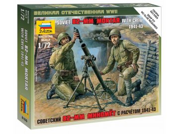 Zvezda - figurky sovětský minomet 82 mm s obsluhou, Wargames (WWII) 6109, 1/72