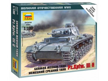 Zvezda - Pz.Kpfw.III, Wehrmacht, Wargames (WWII) 6119, 1/100