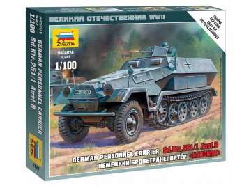 Zvezda - Sd.Kfz.251/1 Ausf.B ''Hakl'', Wargames (WWII) 6127, 1/100