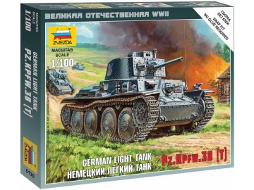 Zvezda - Pz.Kpfw.38(t), Wehrmacht, Wargames (WWII) 6130, 1/100