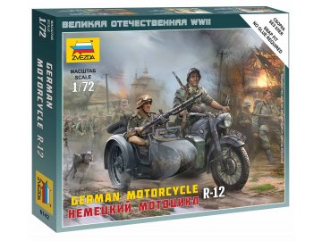 Zvezda - motocykl BMW R12, Wargames (WWII) 6142, 1/72