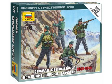 Zvezda - figurky němečtí horští myslivci - Gebirgsjäger, Wargames (WWII) 6154, 1/72
