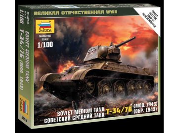 Zvezda - T-34-76 mod.1943, Wargames (WWII) 6159, 1/100