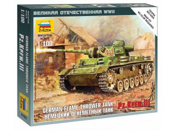 Zvezda - Pz.Kpfw.III - Flammpanzer III (flamethrower version), Wargames (WWII) 6162, 1/100
