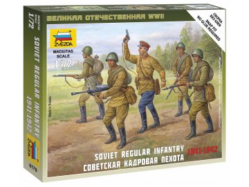 Zvezda - figurky sovětská pěchota, 1941-42, Wargames (WWII) 6179, 1/72