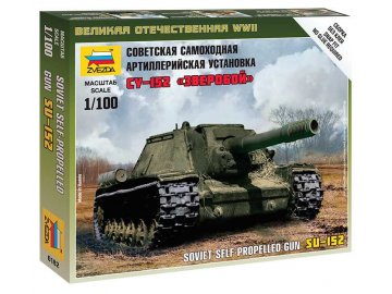 Zvezda - SU-152 self-propelled gun, Wargames (WWII) 6182, 1/100