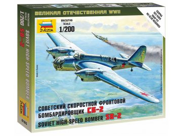 Zvezda - Tupolev SB-2, sovětské letectvo, Wargames (WWII) 6185, 1/200
