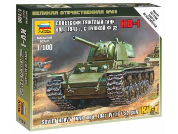 Zvezda - KV-1 schwerer Panzer mit 76 mm M1940 /F-34/ Kanone, Wargames (WWII) 6190, 1/100