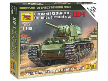 Zvezda - KV-1 těžký tank s dělem 76 mm M1940 /F-34/, Wargames (WWII) 6190, 1/100