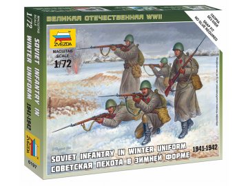 Zvezda - figurky sovětská pěchota, zimní uniformy, Wargames (WWII) 6197, 1/72