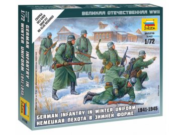 Zvezda - figurky německá pěchota, zimní uniformy, Wargames (WWII) 6198, 1/72