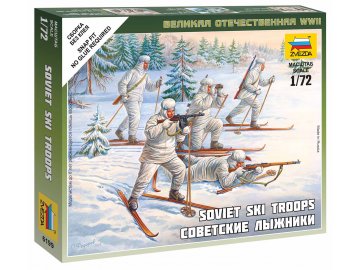 Zvezda - figurky sovětská pěchota na lyžích, Wargames (WWII) 6199, 1/72