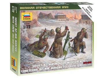 Zvezda - Sowjetischer 82 mm Mörser mit Bediener, Winteruniformen, Wargames (WWII) 6208, 1/72