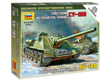 Zvezda - stíhač tanků Su-100, sovětská armáda, Wargames (WWII) 6211, 1/100