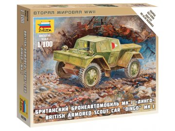 Zvezda - Dingo, lehké průzkumné vozidlo, Wargames (WWII) 6229, 1/100