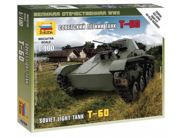 Zvezda - Sowjetischer leichter Panzer T-60, Wargames (WWII) 6258, 1/100