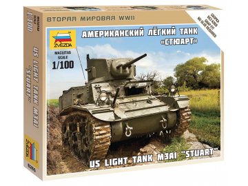 Zvezda - M3 Stuart, Wargames (WWII) 6265, 1/100