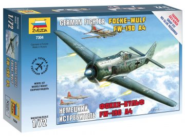 Zvezda - Focke-wulf Fw-190 A4, Luftwaffe, Snap Kit 7304, 1/72