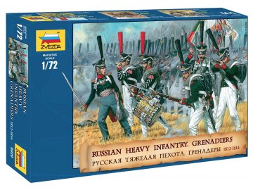 Zvezda - figurky ruských granátníků, težká pěchota 1812-1815, Wargames (AoB) figurky 8020, 1/72