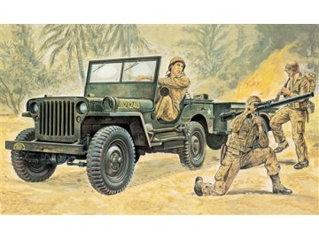 Italeri - Jeep Willys MB s přívěsným vozíkem, Model Kit 0314, 1/35