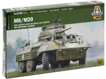 Italeri - obrněné vozidlo M8 Greyhound / M20, Wargames 15759, 1/56