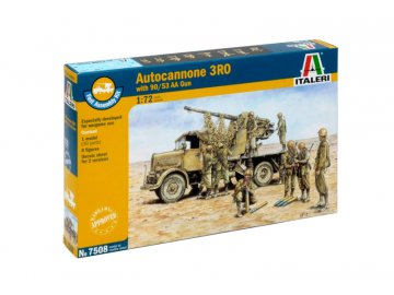 Italeri - nákladní automobil Lancia 3Ro s protiletadlovým dělem Cannone da 90/53, 1/72, Fast Assembly 7508