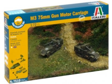 Italeri - M3 Gun Motor Carriage with 75mm Howitzer, Fast Assembly 7510, 1/72