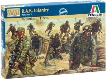 Italeri - figurky německá pěchota, DAK - Afrika Korps, 2. světová válka, Model Kit 6099, 1/72