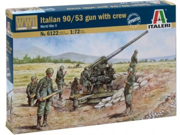 Italeri - figurky dělo Cannone da 90/53 s posádkou, Model Kit 6122, 1/72
