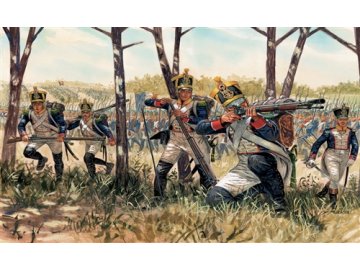 Italeri - figurky francouzská pěchota, Napoleónské války, Model Kit figurky 6066, 1/72