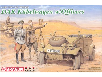 Dragon - KdF 82 Kübelwagen s důstojníky, Deutsches Afrika Korps, Model Kit 6364, 1/35