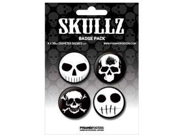 Placka set - Skullz - 4x38mm